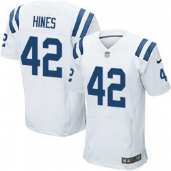 Nike Colts #42 Nyheim Hines White Mens Stitched NFL Elite Jersey