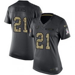 Nike Colts #21 Vontae Davis Black Womens Stitched NFL Limited 2016 Salute to Service Jersey