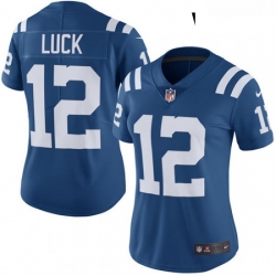 Womens Nike Indianapolis Colts 12 Andrew Luck Limited Royal Blue Rush Vapor Untouchable NFL Jersey