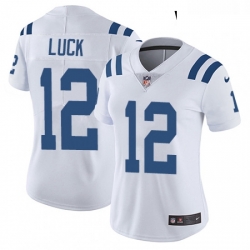 Womens Nike Indianapolis Colts 12 Andrew Luck White Vapor Untouchable Limited Player NFL Jersey