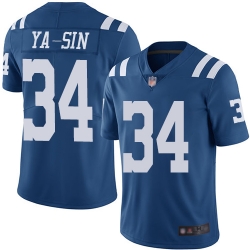 Colts 34 Rock Ya Sin Royal Blue Youth Stitched Football Limited Rush Jersey