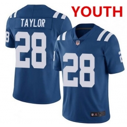 Youth indianapolis colts 28 jonathan taylor blue stitched nike jersey 