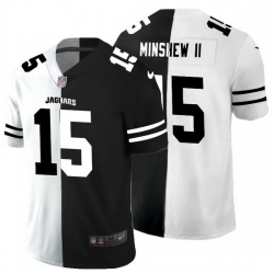 Jacksonville Jaguars 15 Gardner Minshew II Men Black V White Peace Split Nike Vapor Untouchable Limited NFL Jersey