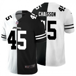 Jacksonville Jaguars 45 K 27Lavon Chaisson Men Black V White Peace Split Nike Vapor Untouchable Limited NFL Jersey