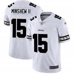 Jaguars 15 Gardner Minshew II White Mens Stitched Football Limited Team Logo Fashion Jersey