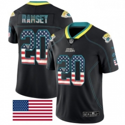 Men Nike Jacksonville Jaguars 20 Jalen Ramsey Limited Black Rush USA Flag NFL Jersey