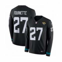 Men Nike Jacksonville Jaguars 27 Leonard Fournette Limited Black Therma Long Sleeve NFL Jersey