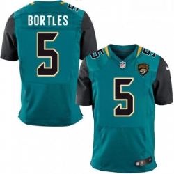 Men Nike Jacksonville Jaguars 5 Blake Bortles Teal Green Team Color Vapor Untouchable Elite Player NFL Jersey