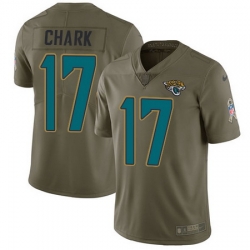 Nike Jaguars #17 DJ Chark Olive Mens Stitched NFL Limited 2017 Salute To Service Jersey