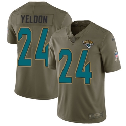 Nike Jaguars #24 T J Yeldon Olive Mens Stitched NFL Limited 2017 Salute to Service Jersey