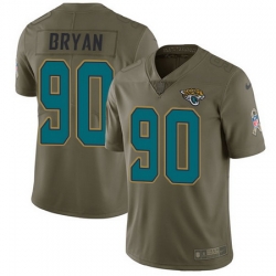 Nike Jaguars #90 Taven Bryan Olive Mens Stitched NFL Limited 2017 Salute To Service Jersey