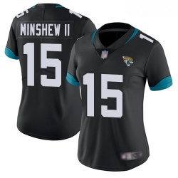 Jaguars #15 Gardner Minshew II Black Team Color Women Stitched Football Vapor Untouchable Limited Jersey