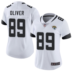 Jaguars 89 Josh Oliver White Women Stitched Football Vapor Untouchable Limited Jersey