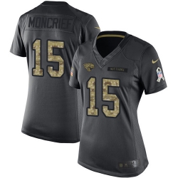 Nike Limited Womens Donte Moncrief Black Jersey NFL #15 Jacksonville Jaguars 2016 Salute to Service