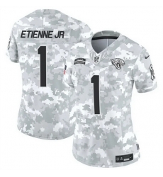 Women Jacksonville Jaguars 1 Travis Etienne Jr  2024 F U S E Arctic Camo Salute To Service Limited Stitched Football Jersey