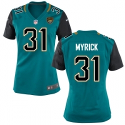 Women Jacksonville Jaguars #31 Jalen Myrick Teal Jersey