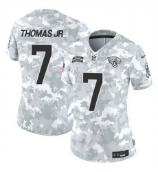 Women Jacksonville Jaguars 7 Brian Thomas Jr  2024 F U S E Arctic Camo Salute To Service Limited Stitched Football Jersey