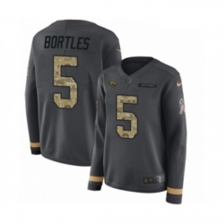 Womens Nike Jacksonville Jaguars 5 Blake Bortles Limited Black Salute to Service Therma Long Sleeve NFL Jersey