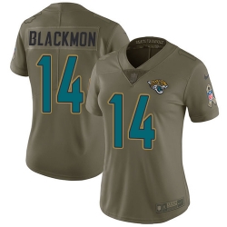 Womens Nike Jaguars #14 Justin Blackmon Olive  Stitched NFL Limited 2017 Salute to Service Jerse