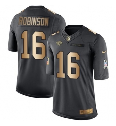 Nike Jaguars #16 Denard Robinson Black Youth Stitched NFL Limited Gold Salute to Service Jersey