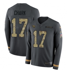 Nike Jaguars #17 DJ Chark Anthracite Salute to Service Youth Long Sleeve Jersey