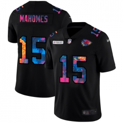 Kansas City Chiefs 15 Patrick Mahomes Men Nike Multi Color Black 2020 NFL Crucial Catch Vapor Untouchable Limited Jersey