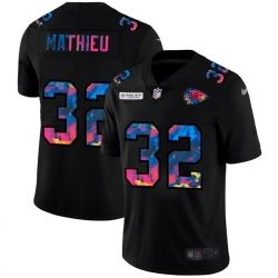 Kansas City Chiefs 32 Tyrann Mathieu Men Nike Multi Color Black 2020 NFL Crucial Catch Vapor Untouchable Limited Jersey