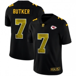 Kansas City Chiefs 7 Harrison Butker Men Black Nike Golden Sequin Vapor Limited NFL Jersey