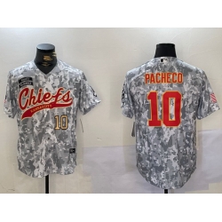 Men Kansas City Chiefs 10 Isiah Pacheco 2024 Arctic Camo Salute To Service Stitched Baseball Jersey 1