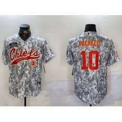 Men Kansas City Chiefs 10 Isiah Pacheco 2024 Arctic Camo Salute To Service Stitched Baseball Jersey 2