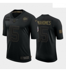 Men Kansas City Chiefs 15 Patrick Mahomes Black Camo 2020 Salute To Service Limited Jersey