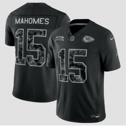 Men Kansas City Chiefs  15 Patrick Mahomes Black F U S E  2026 Salute to Service Limited Stitched Football Jersey