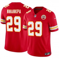 Men Kansas City Chiefs  29 Xavier Nwankpa Red 2026 Draft F U S E  Vapor Untouchable Limited Stitched Football Jersey