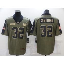 Men Kansas City Chiefs #32 Tyrann Mathieu 2021 Salute To Service Limited Jersey