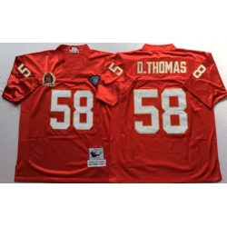 Men Kansas City Chiefs 58 Derrick Thomas Red M&N Throwback Jersey