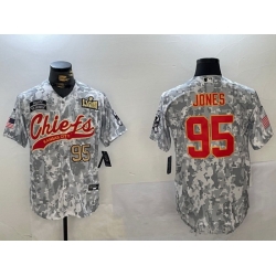 Men Kansas City Chiefs 95 Chris Jones 2024 Arctic Camo Salute To Service Stitched Baseball Jersey