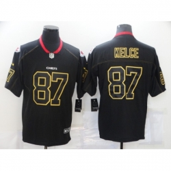 Men's Kansas City Chiefs #87 Travis Kelce Black Gold Nike Limited Jersey