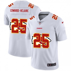 Nike Chiefs 25 Clyde Edwards Helaire White Shadow Logo Limited Jersey