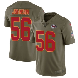 Nike Chiefs #56 Derrick Johnson Olive Mens Stitched NFL Limited 2017 Salute to Service Jersey