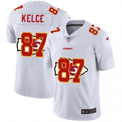 Nike Chiefs 87 Travis Kelce White Shadow Logo Limited Jersey