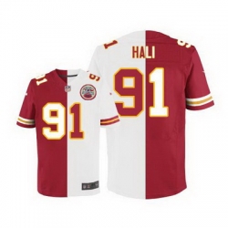 Nike Chiefs #91 Tamba Hali Red White Mens Stitched NFL Elite Split Jersey