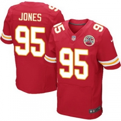 Nike Chiefs #95 Chris Jones Red Team Color Mens Stitched NFL Elite Jersey