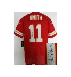 Nike Kansas City Chiefs 11 Alex Smith Red Elite Signed NFL Jersey