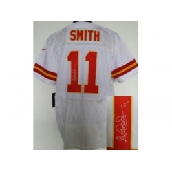 Nike Kansas City Chiefs 11 Alex Smith White Elite Signed NFL Jersey