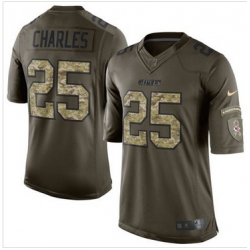 Nike Kansas City Chiefs #25 Jamaal Charles Green Men 27s Stitched NFL Limited Salute to Service Jersey