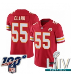 2020 Super Bowl LIV Women Kansas City Chiefs #55 Frank Clark Red Team Color Vapor Untouchable Limited Player Football Jersey