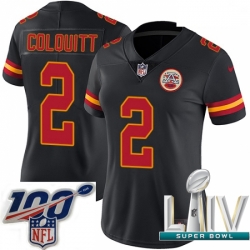 2020 Super Bowl LIV Women Nike Kansas City Chiefs #2 Dustin Colquitt Limited Black Rush Vapor Untouchable NFL Jersey