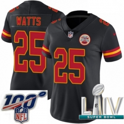 2020 Super Bowl LIV Women Nike Kansas City Chiefs #25 Armani Watts Limited Black Rush Vapor Untouchable NFL Jersey