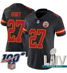 2020 Super Bowl LIV Women Nike Kansas City Chiefs #27 Kareem Hunt Limited Black Rush Vapor Untouchable NFL Jersey