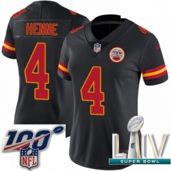 2020 Super Bowl LIV Women Nike Kansas City Chiefs #4 Chad Henne Limited Black Rush Vapor Untouchable NFL Jersey